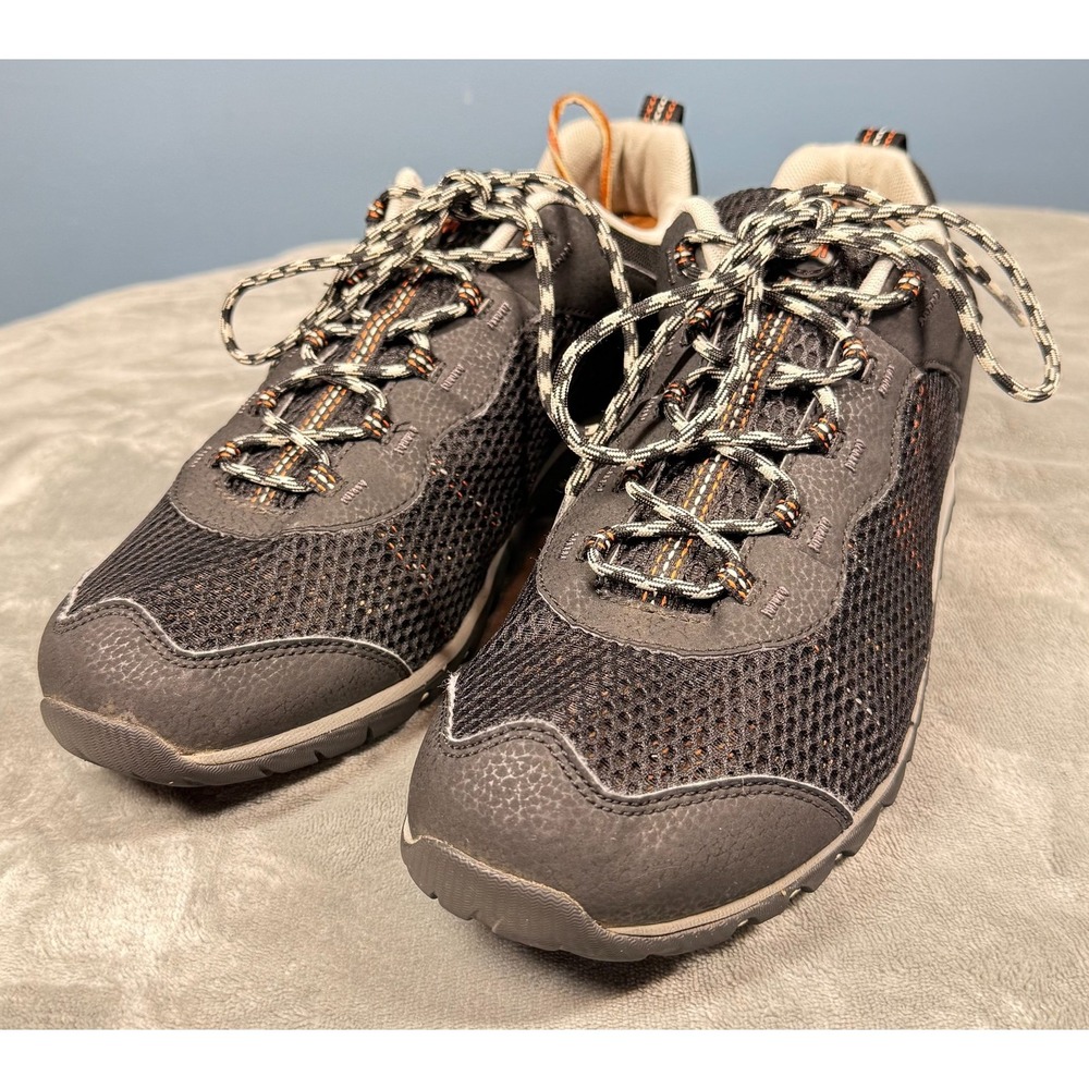 Merrell Shoes Mens 13 Black Burnt Orange Mesh Hiking Trail Lace Up